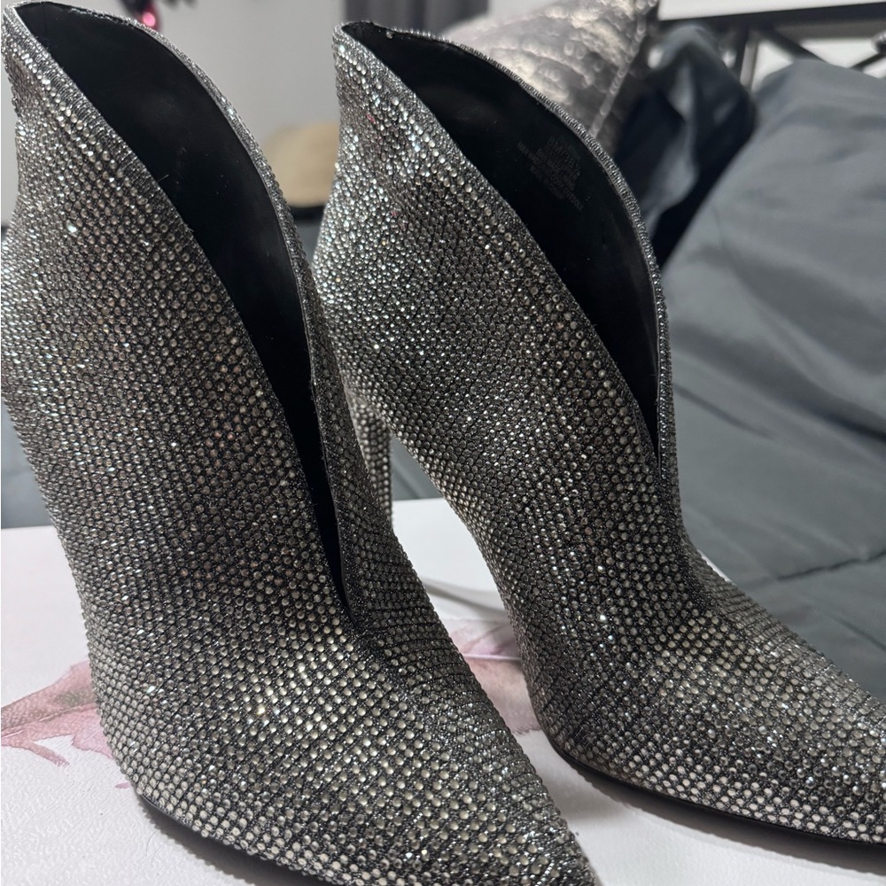 Jessica Simpson Pewter Multi Glitter Heels